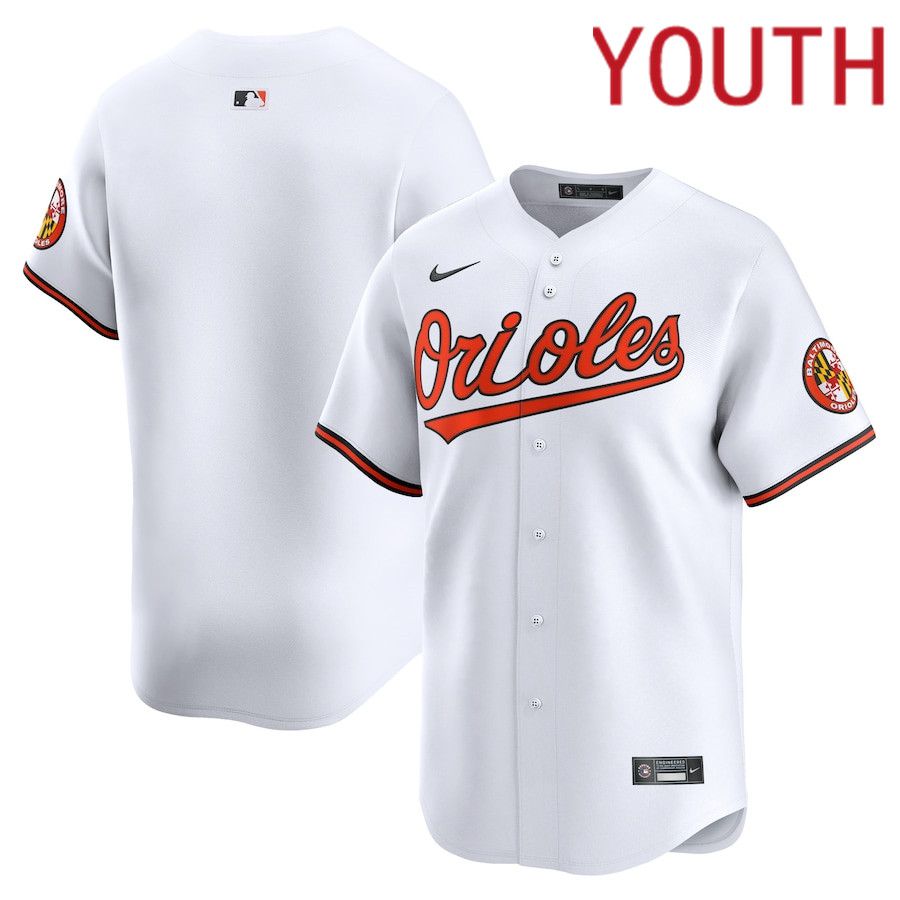 Youth Baltimore Orioles Blank Nike White Home Limited MLB Jersey->->Youth Jersey